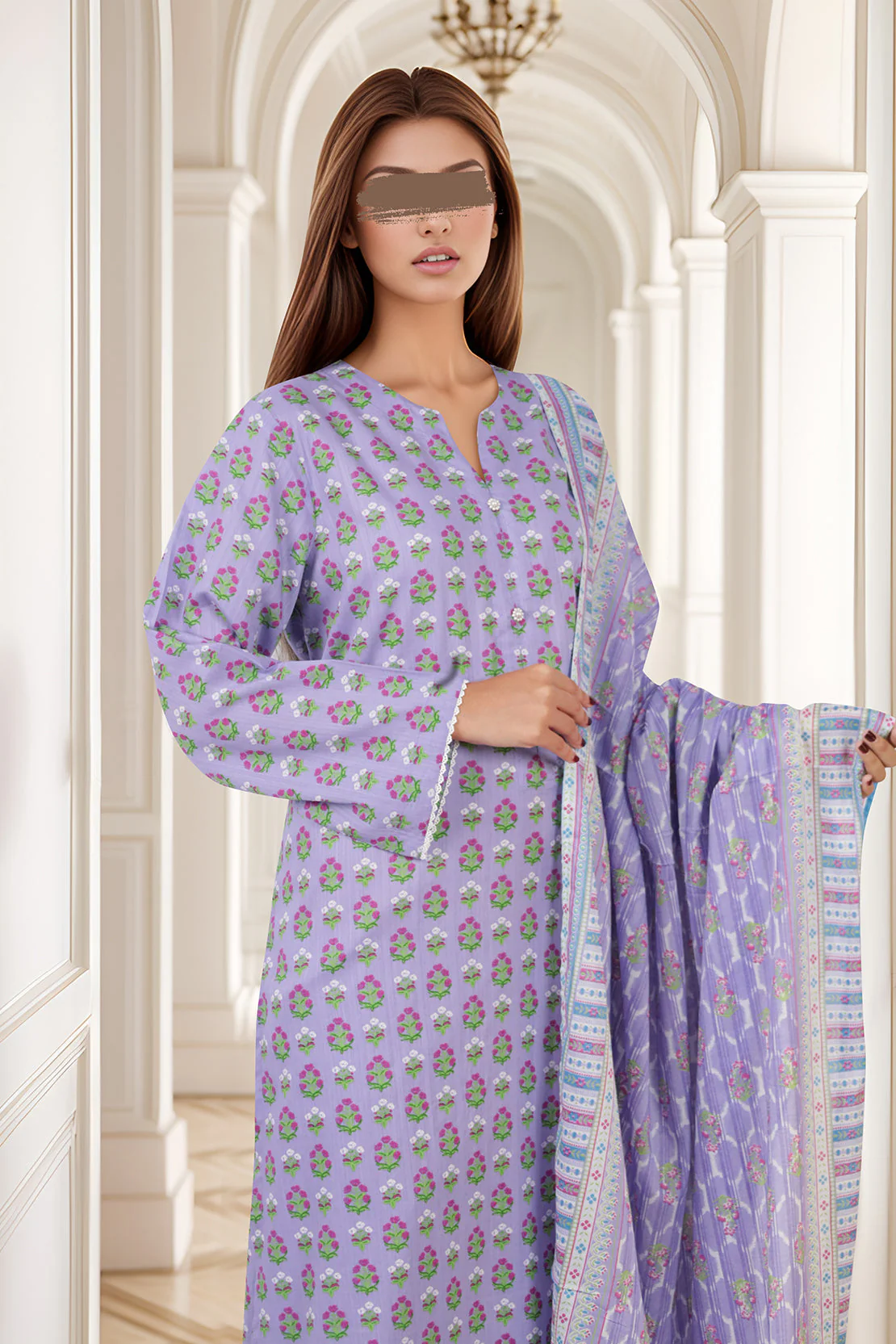 Printed Lawn Stitched 3 Piece - Image 2