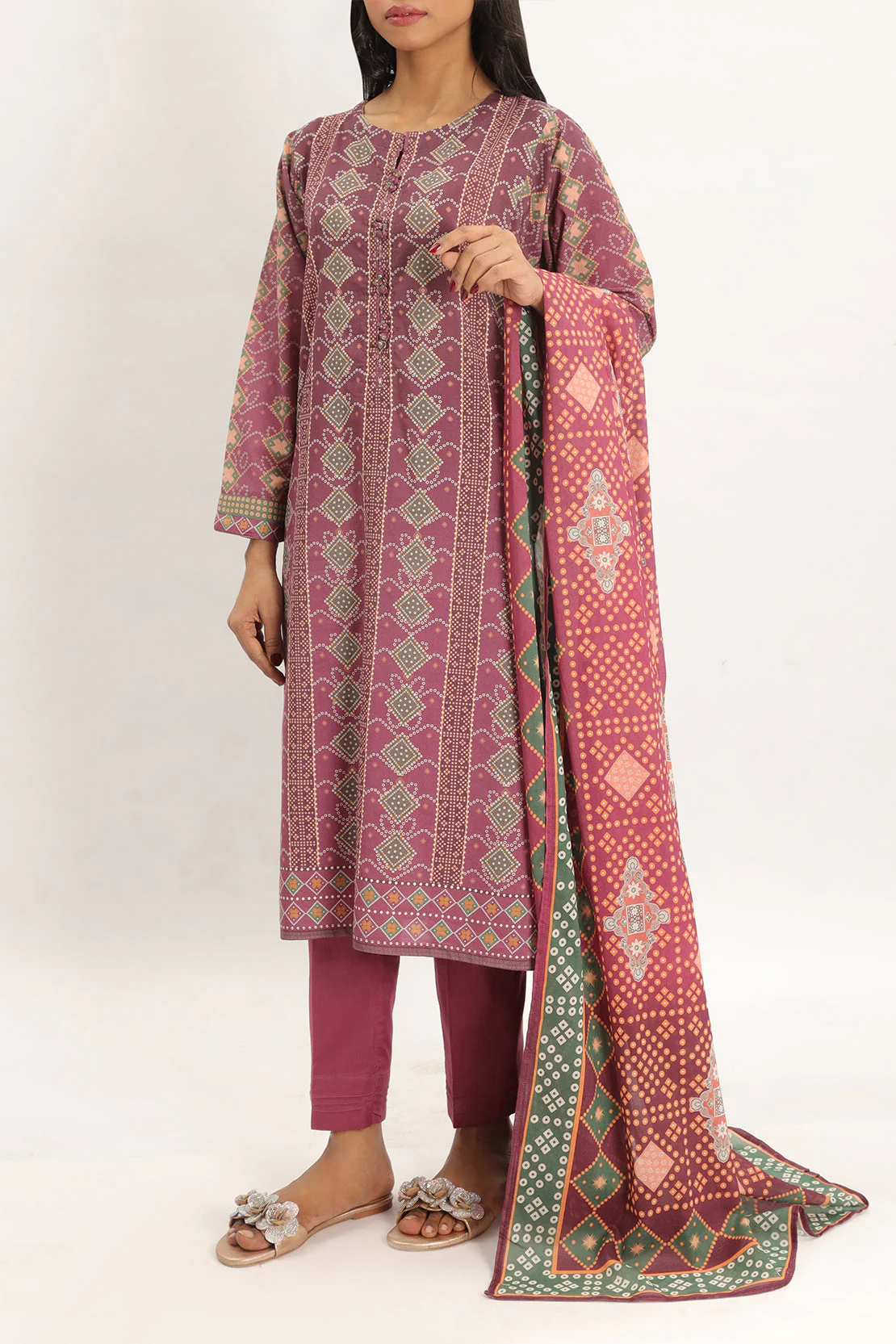 Printed Lawn Stitched 3 Piece - Image 2