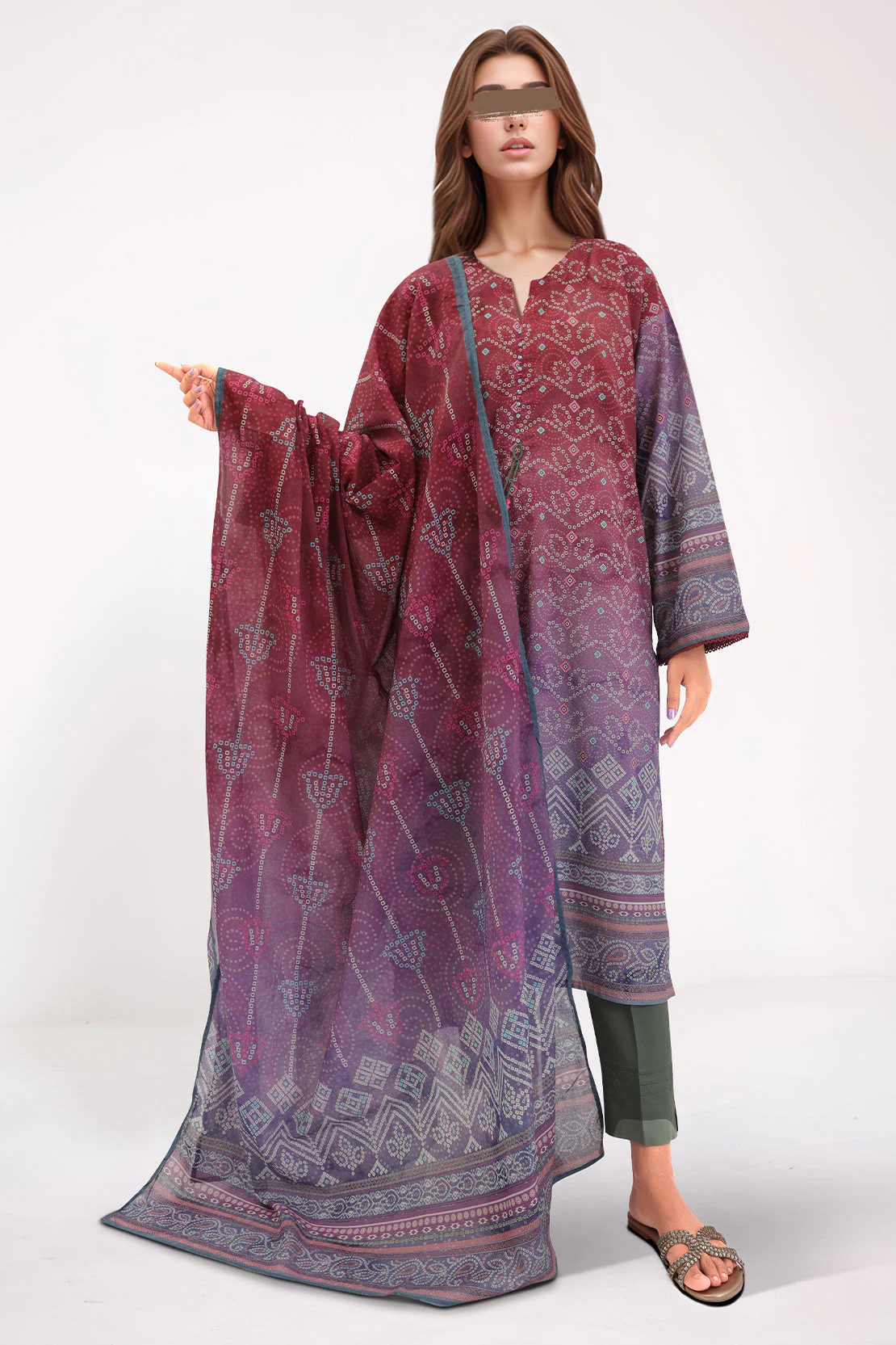 Printed Lawn Stitched 3 Piece - Image 2