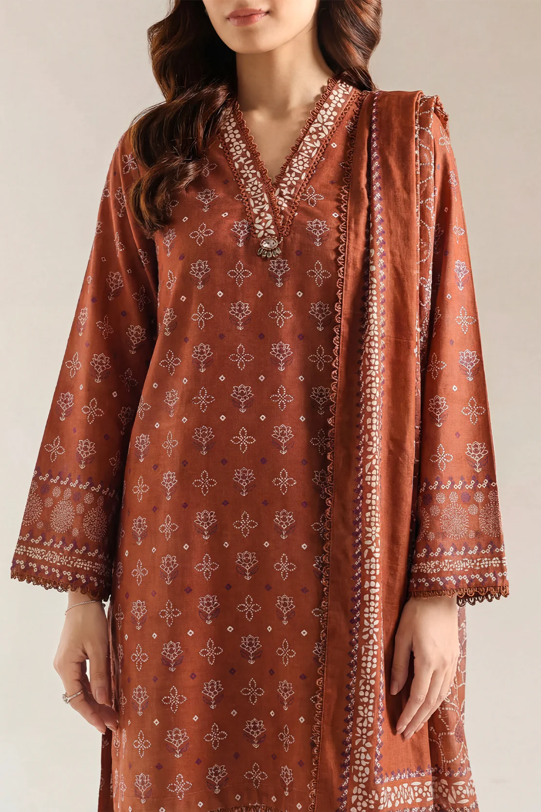 Printed Lawn Stitched 3 Piece - Image 2