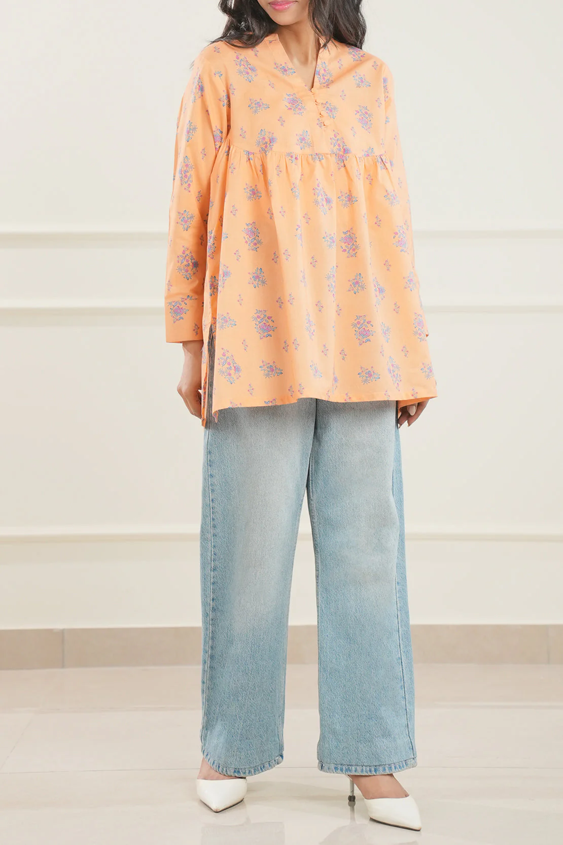 Printed Lawn Stitched Fusion Tops - Image 3