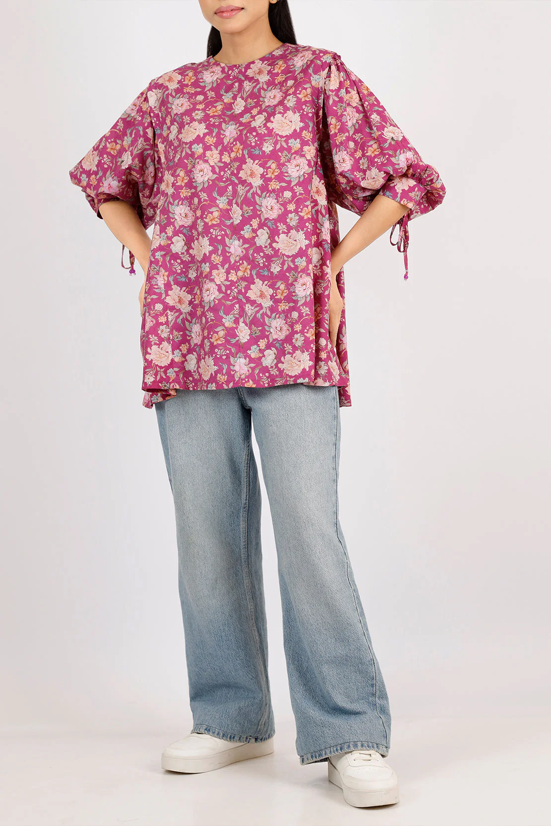 Printed Lawn Stitched Fusion Tops - Image 2