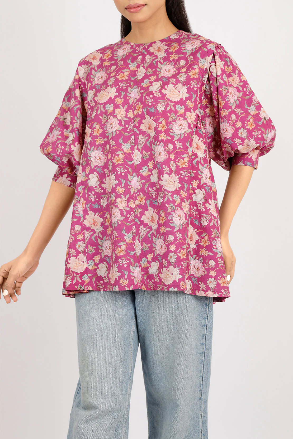 Printed Lawn Stitched Fusion Tops - Image 3