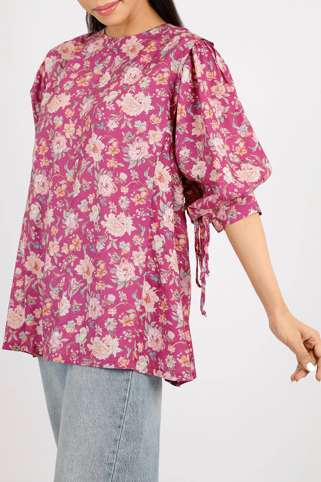 Printed Lawn Stitched Fusion Tops - Image 4