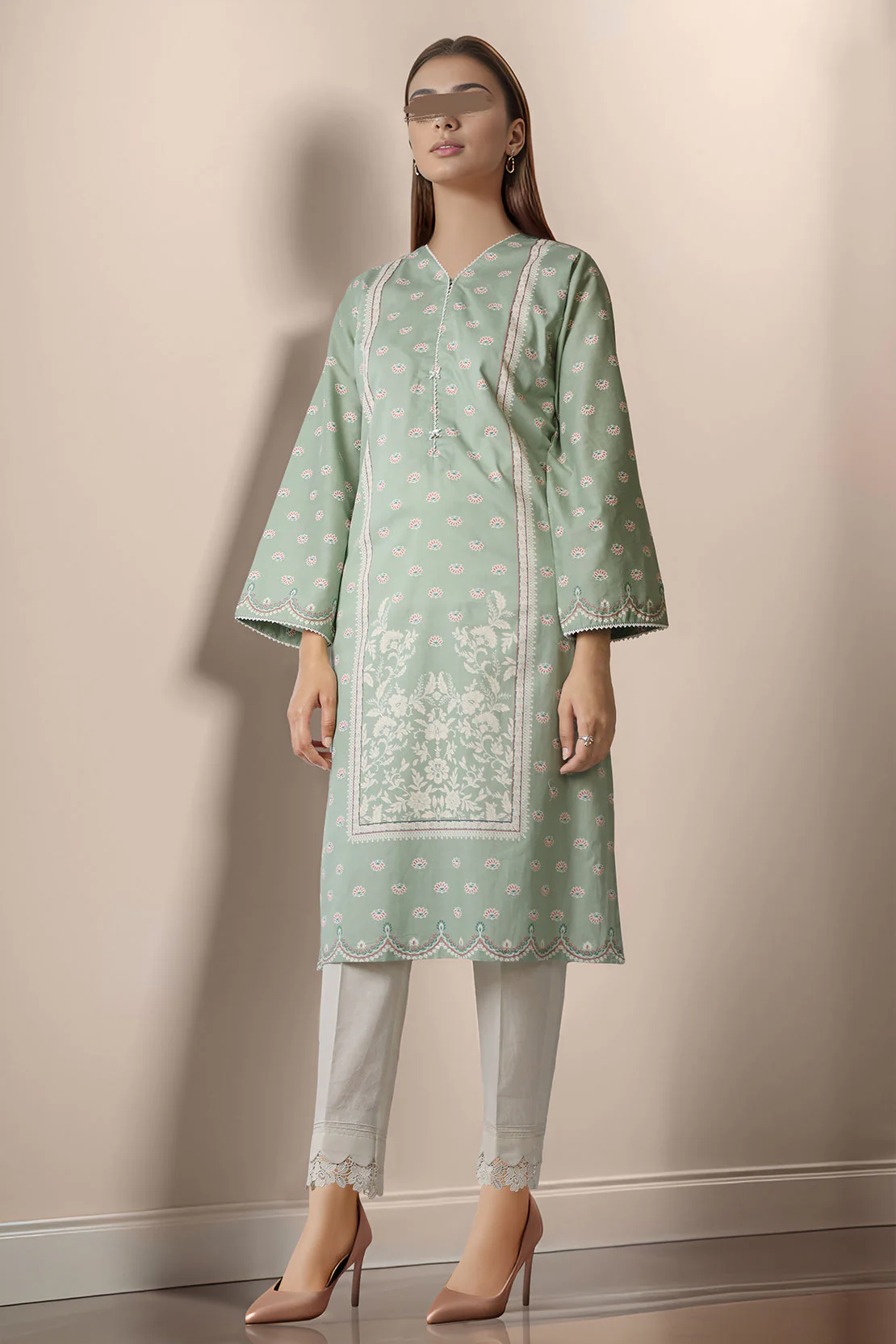 Printed Lawn Stitched Shirt - Image 2