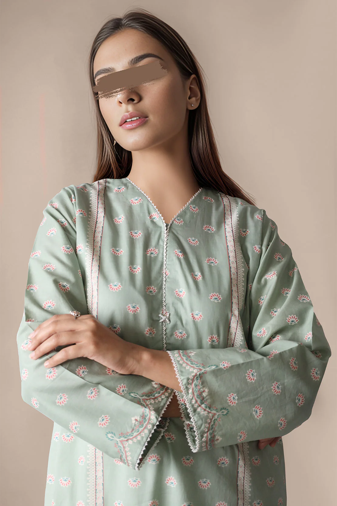 Printed Lawn Stitched Shirt - Image 3