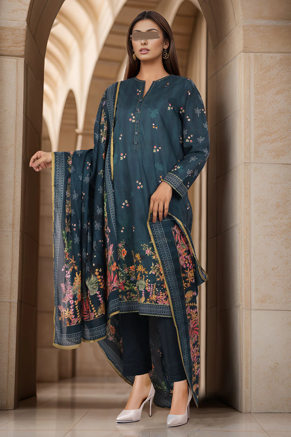 Printed Lawn Stitched Shirt - Image 2