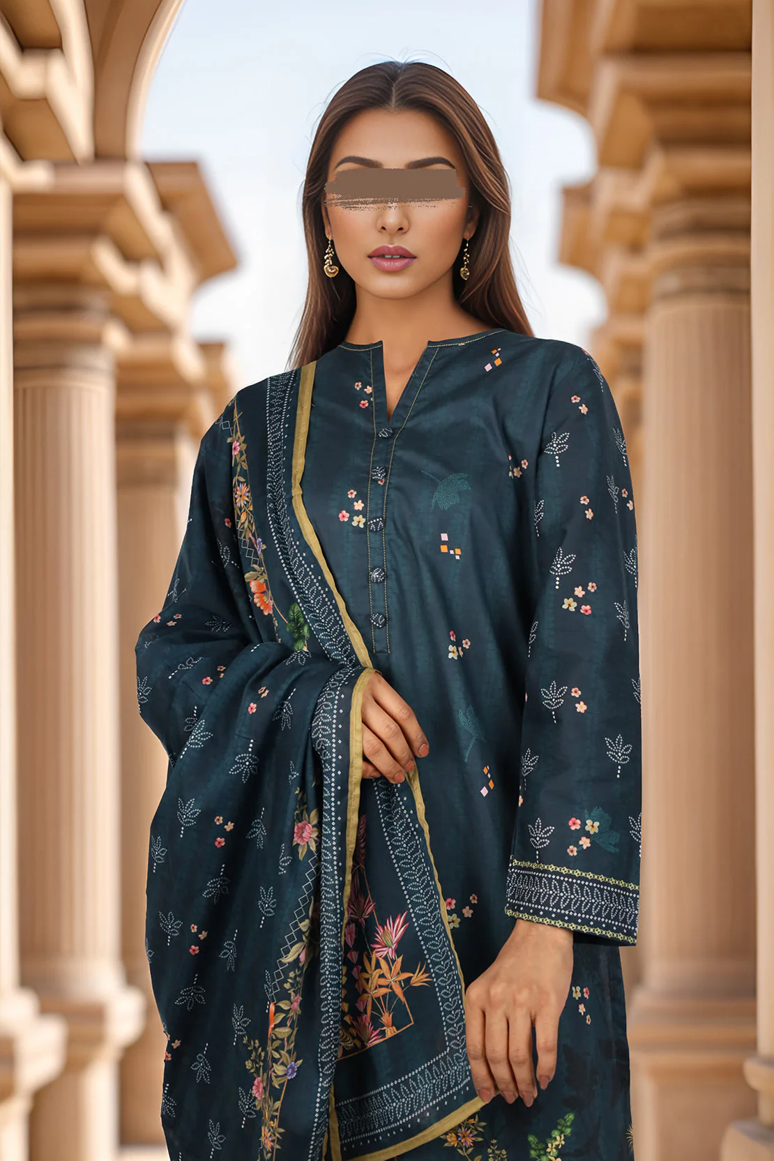 Printed Lawn Stitched Shirt - Image 3