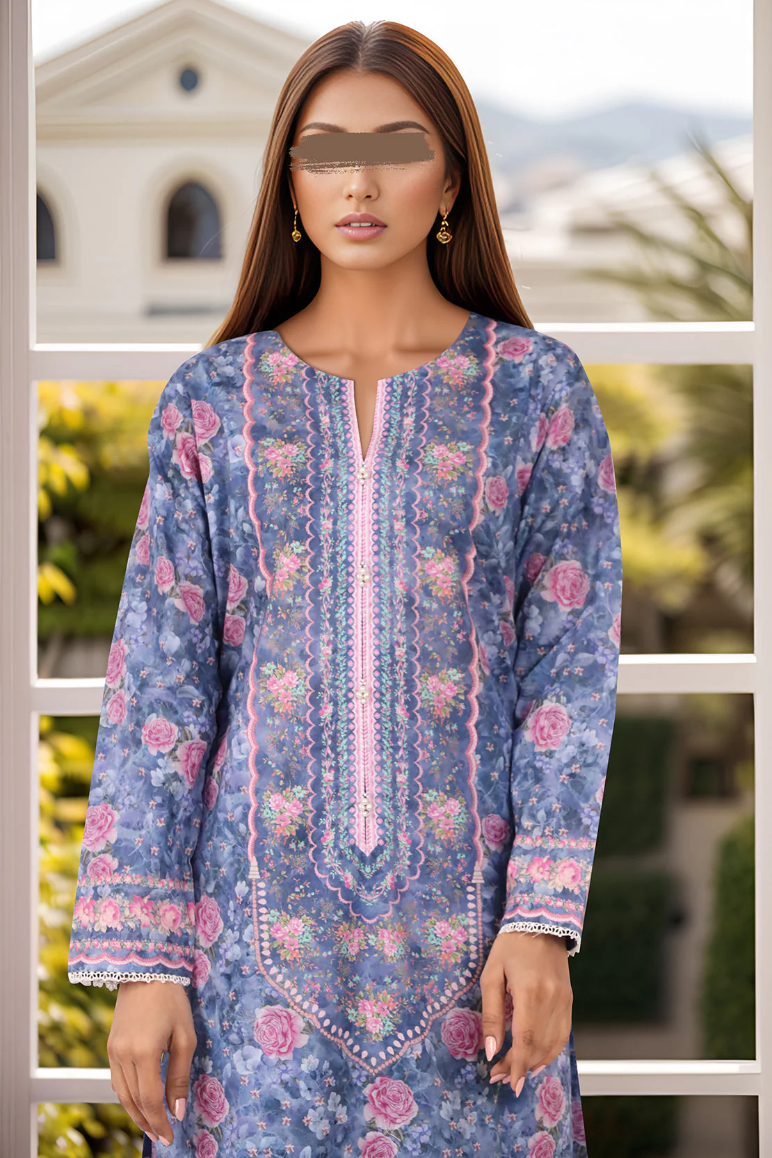 Printed Lawn Stitched Shirt - Image 3