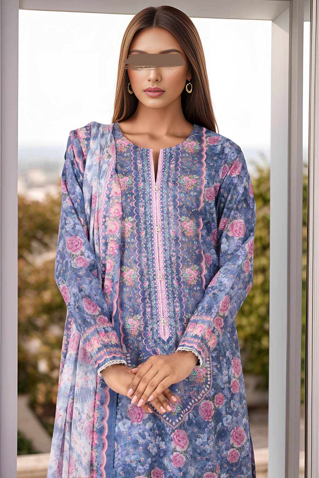 Printed Lawn Stitched Shirt - Image 4