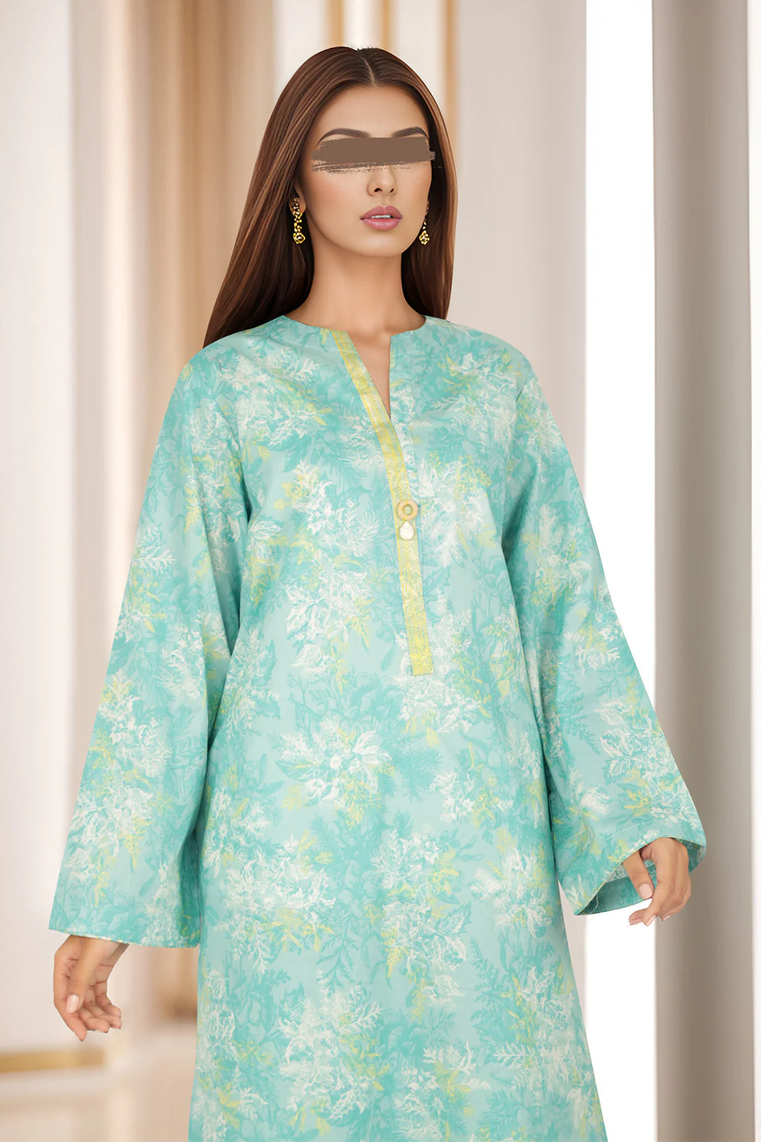 Printed Lawn Stitched Shirt - Image 3