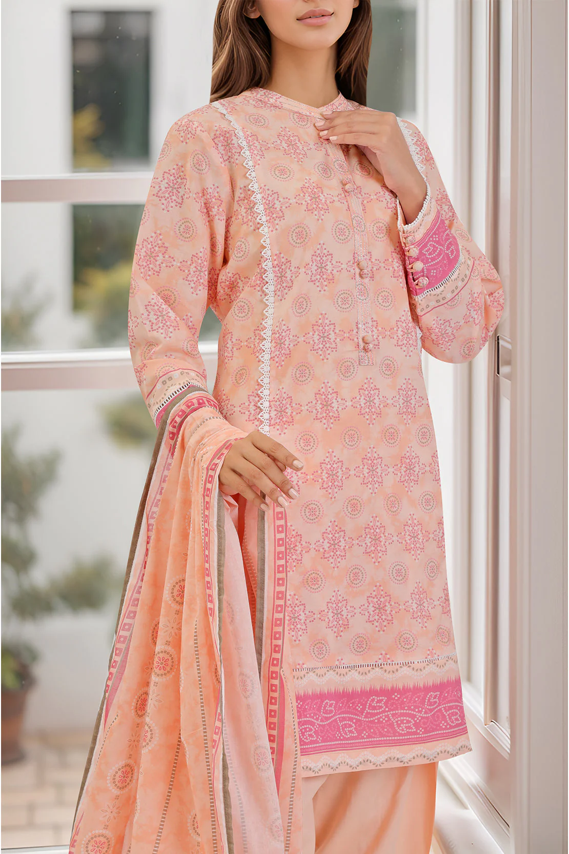 Printed Lawn Stitched Shirt - Image 2