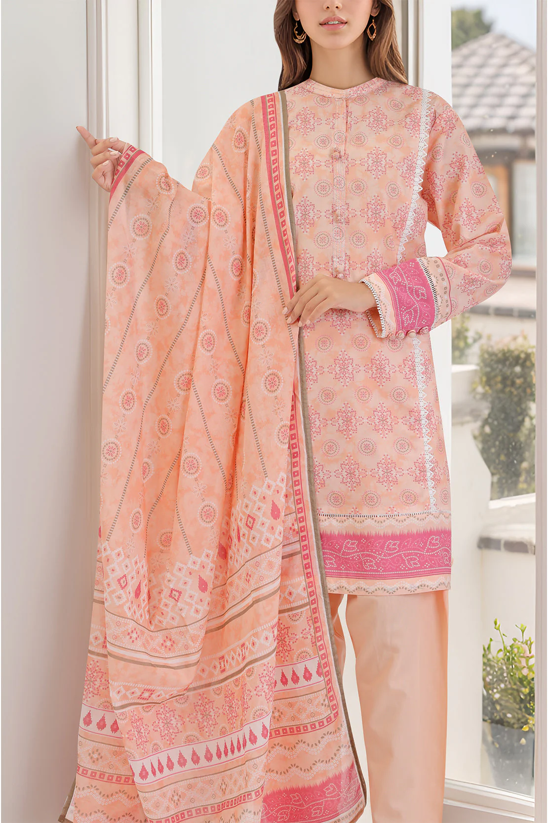 Printed Lawn Stitched Shirt - Image 3