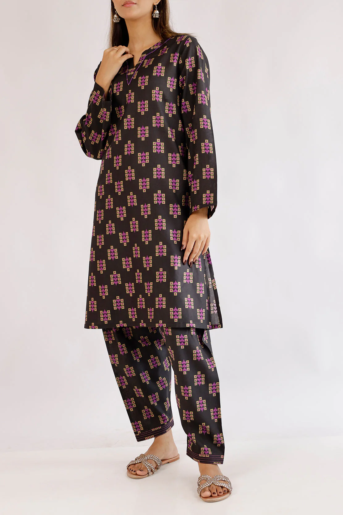 Printed Lawn Stitched Shirt - Image 2