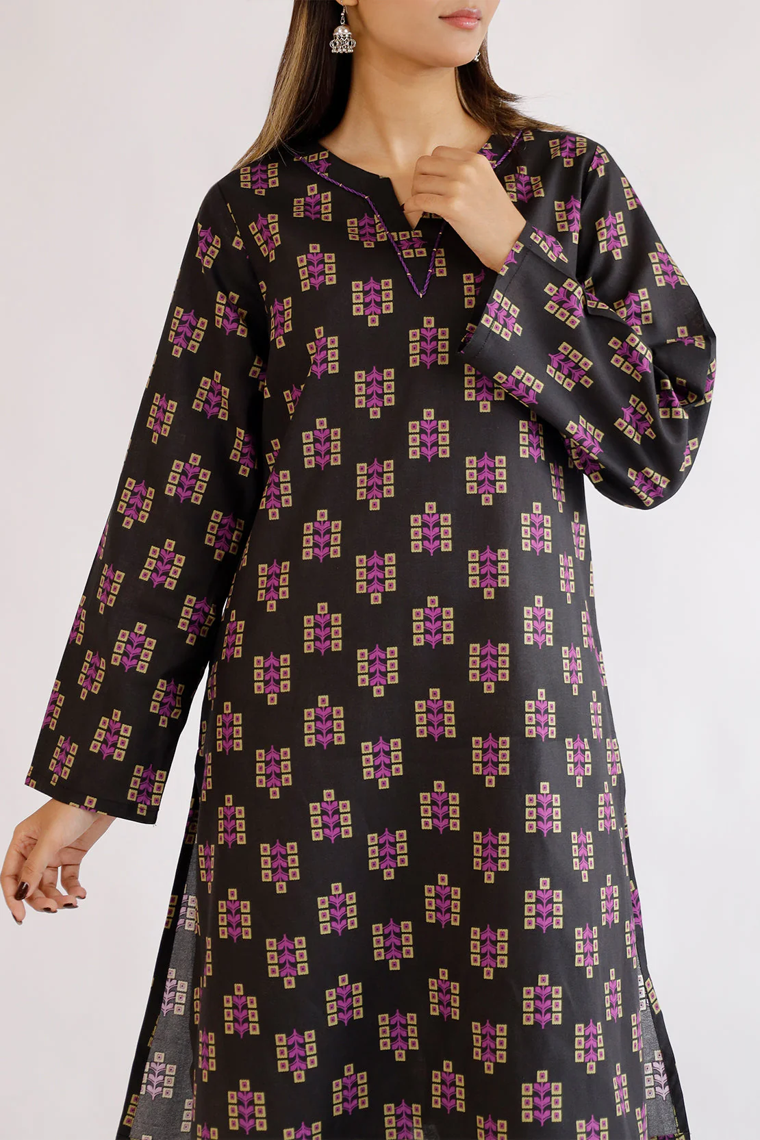 Printed Lawn Stitched Shirt - Image 3