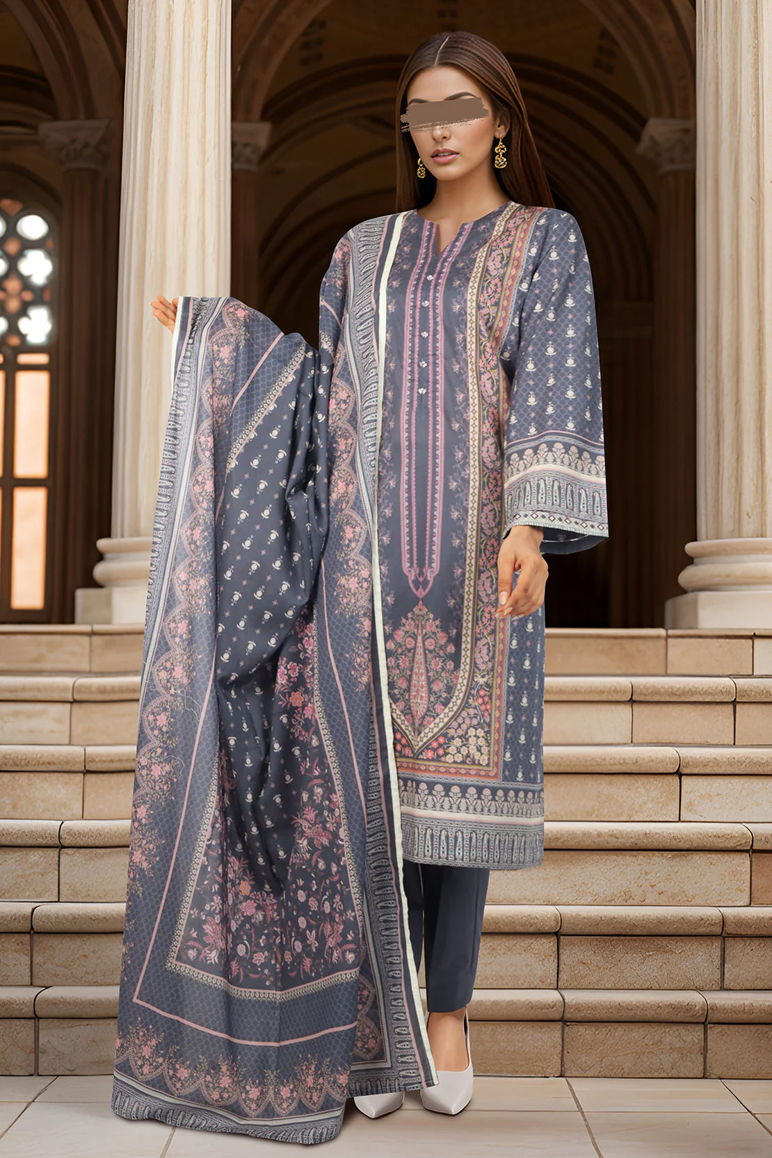 Printed Lawn Stitched Shirt - Image 2