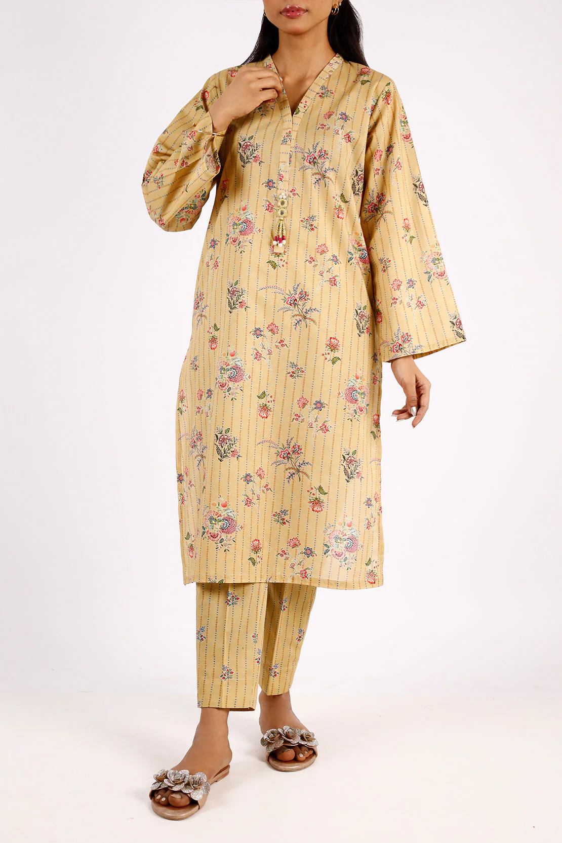 Printed Lawn Stitched Shirt - Image 3