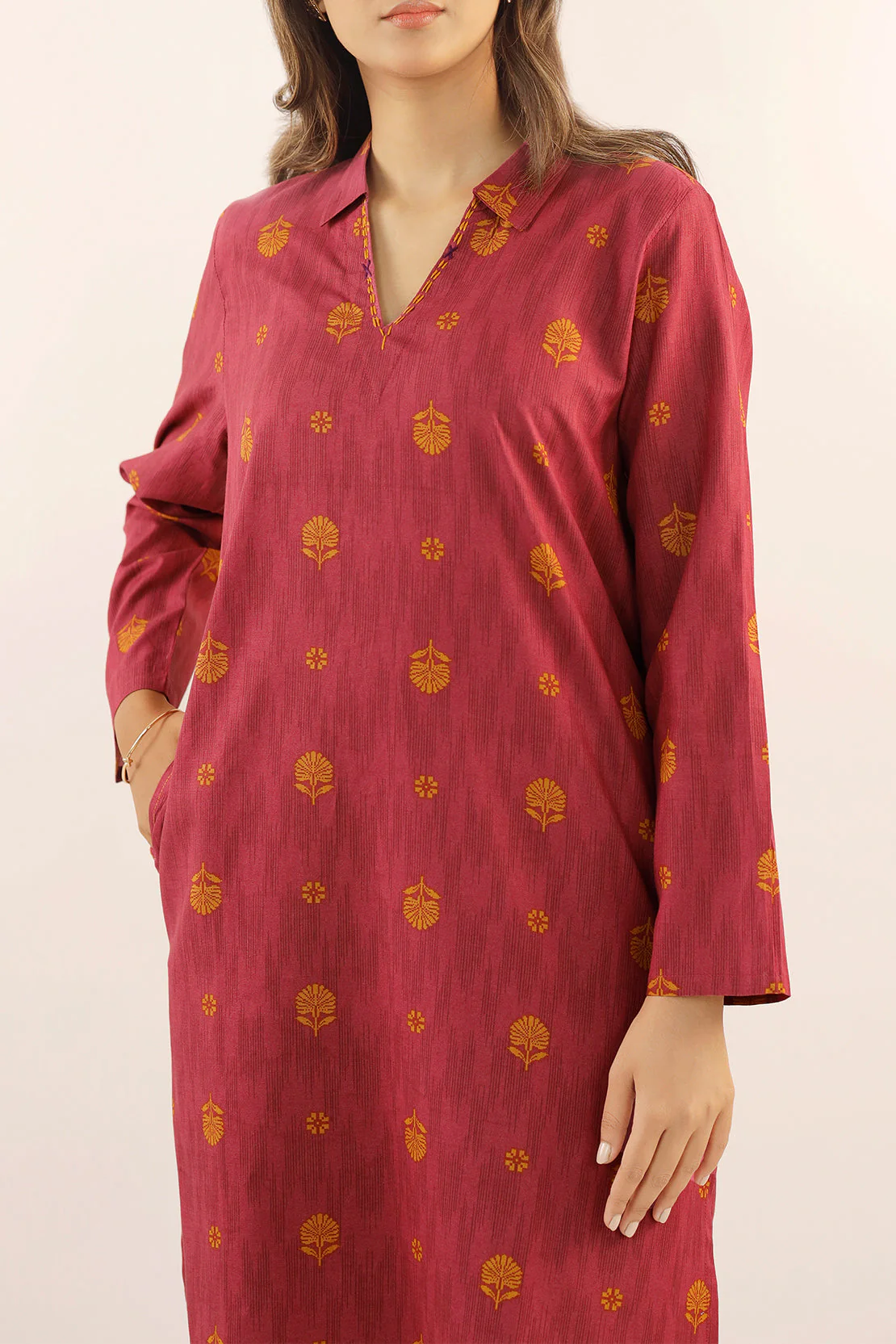 Printed Lawn Stitched Shirt - Image 4