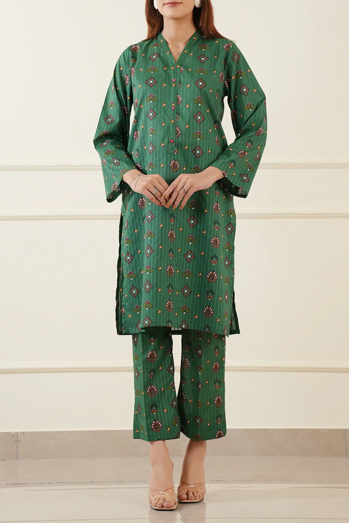 Printed Lawn Stitched Shirt - Image 2