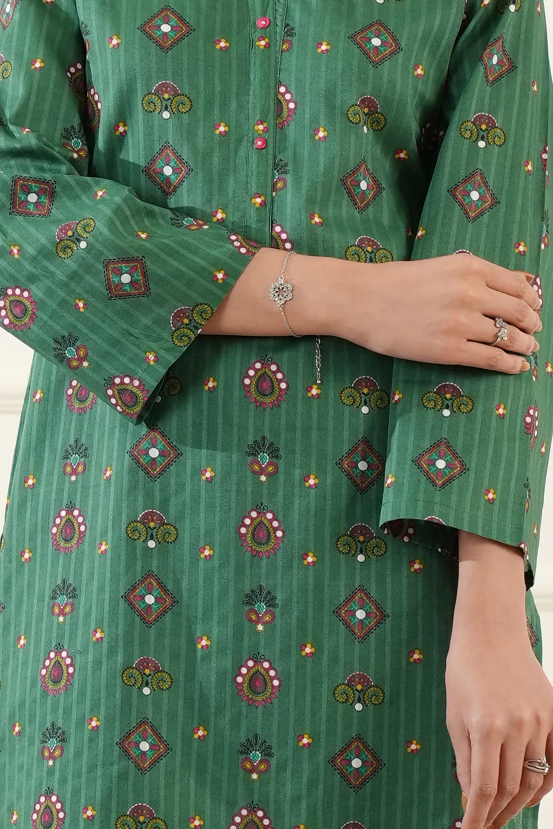 Printed Lawn Stitched Shirt - Image 6
