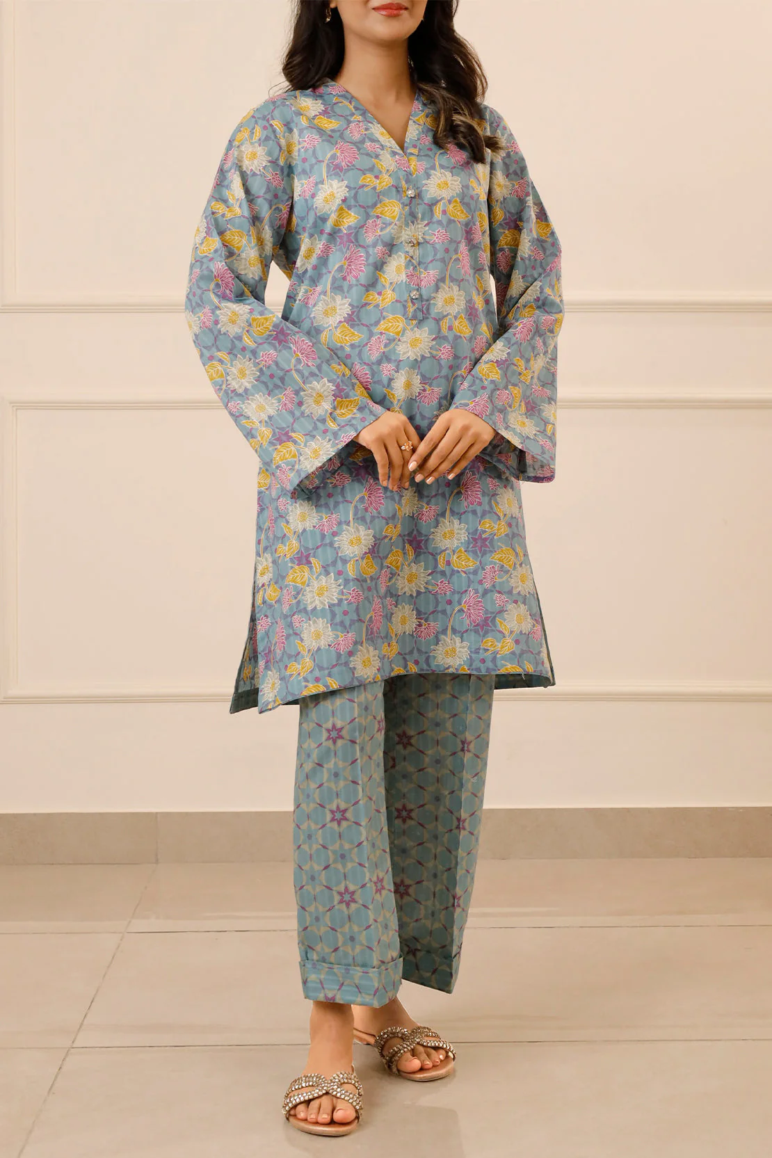 Printed Lawn Stitched Shirt - Image 2