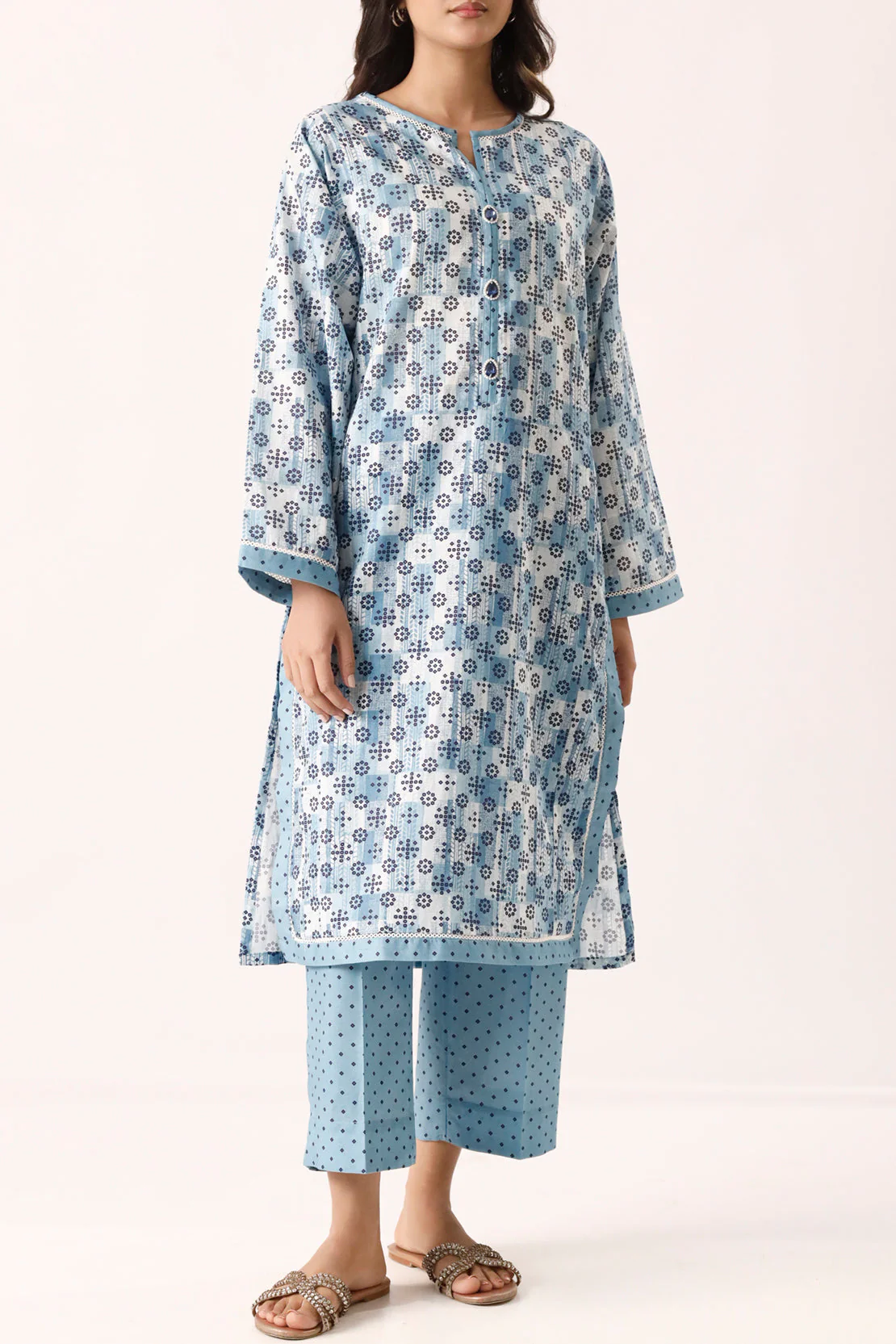 Printed Lawn Stitched Shirt - Image 4