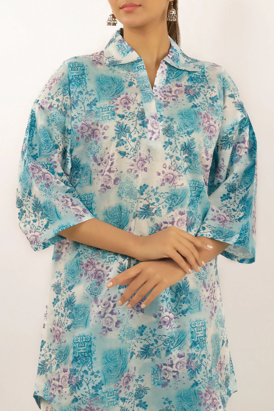 Printed Lawn Stitched Shirt - Image 2