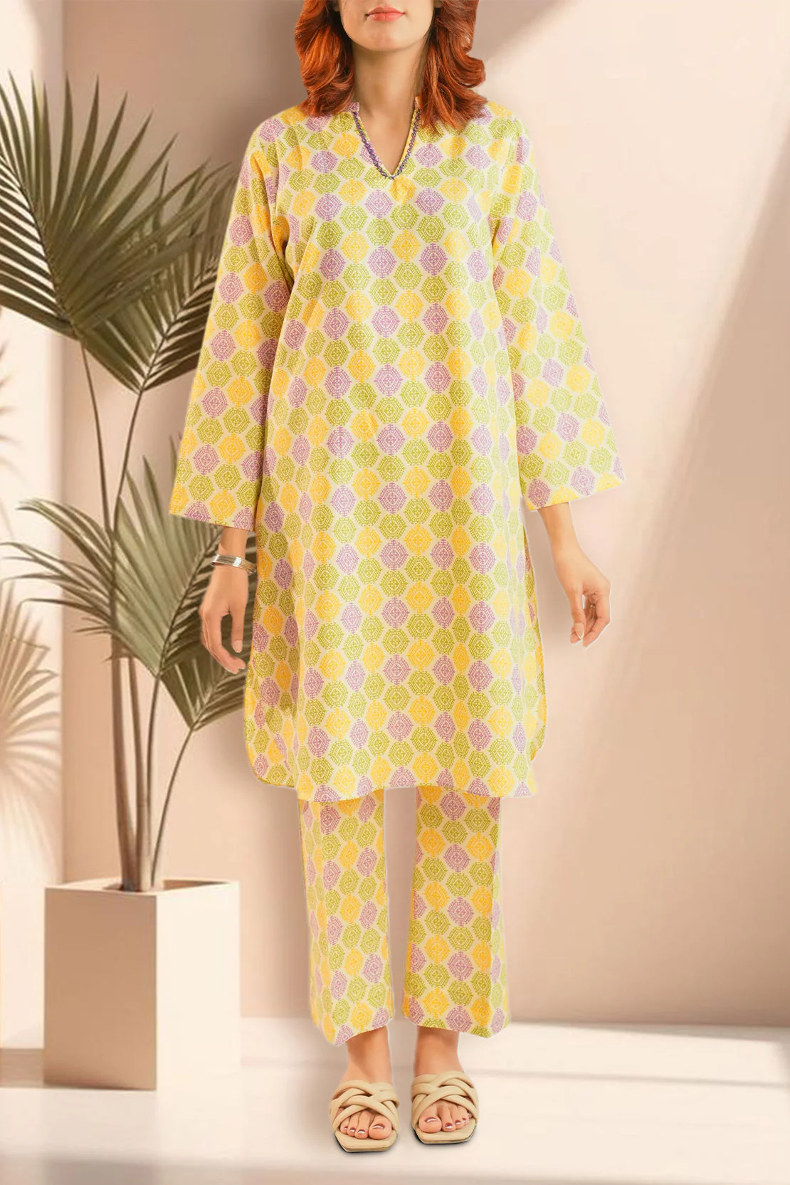 Printed Lawn Stitched Shirt - Image 2