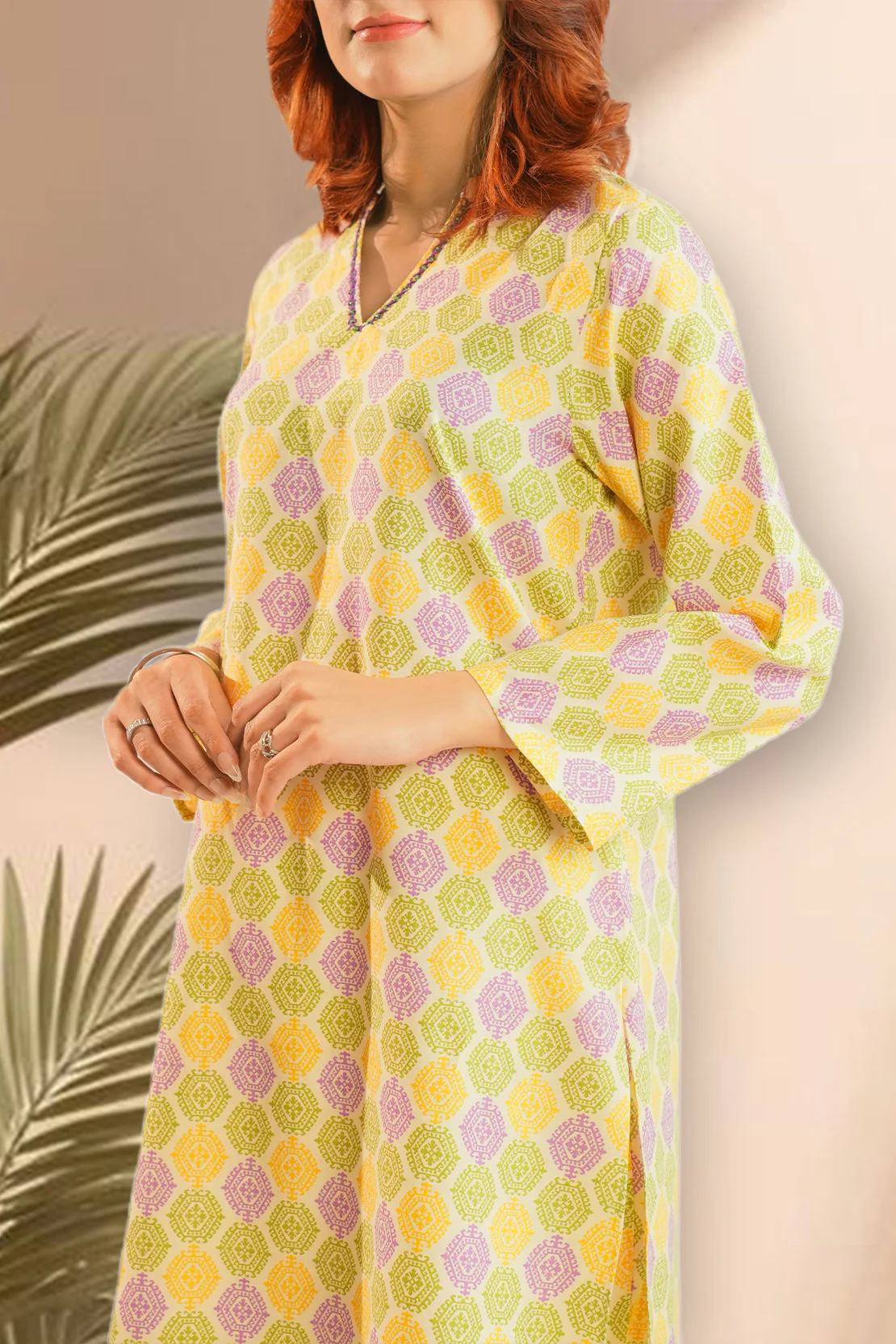 Printed Lawn Stitched Shirt - Image 3