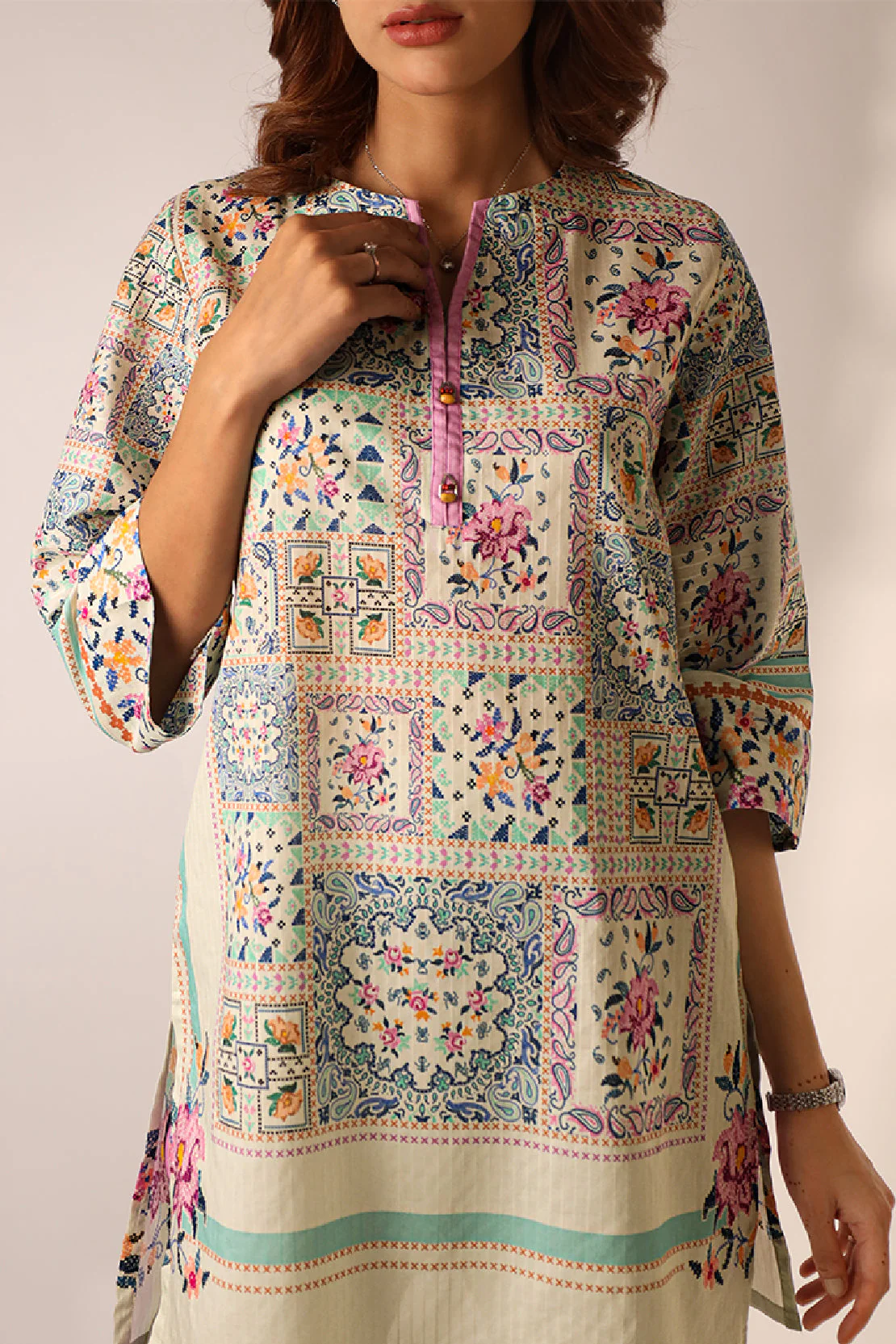 Printed Lawn Stitched Shirt - Image 5