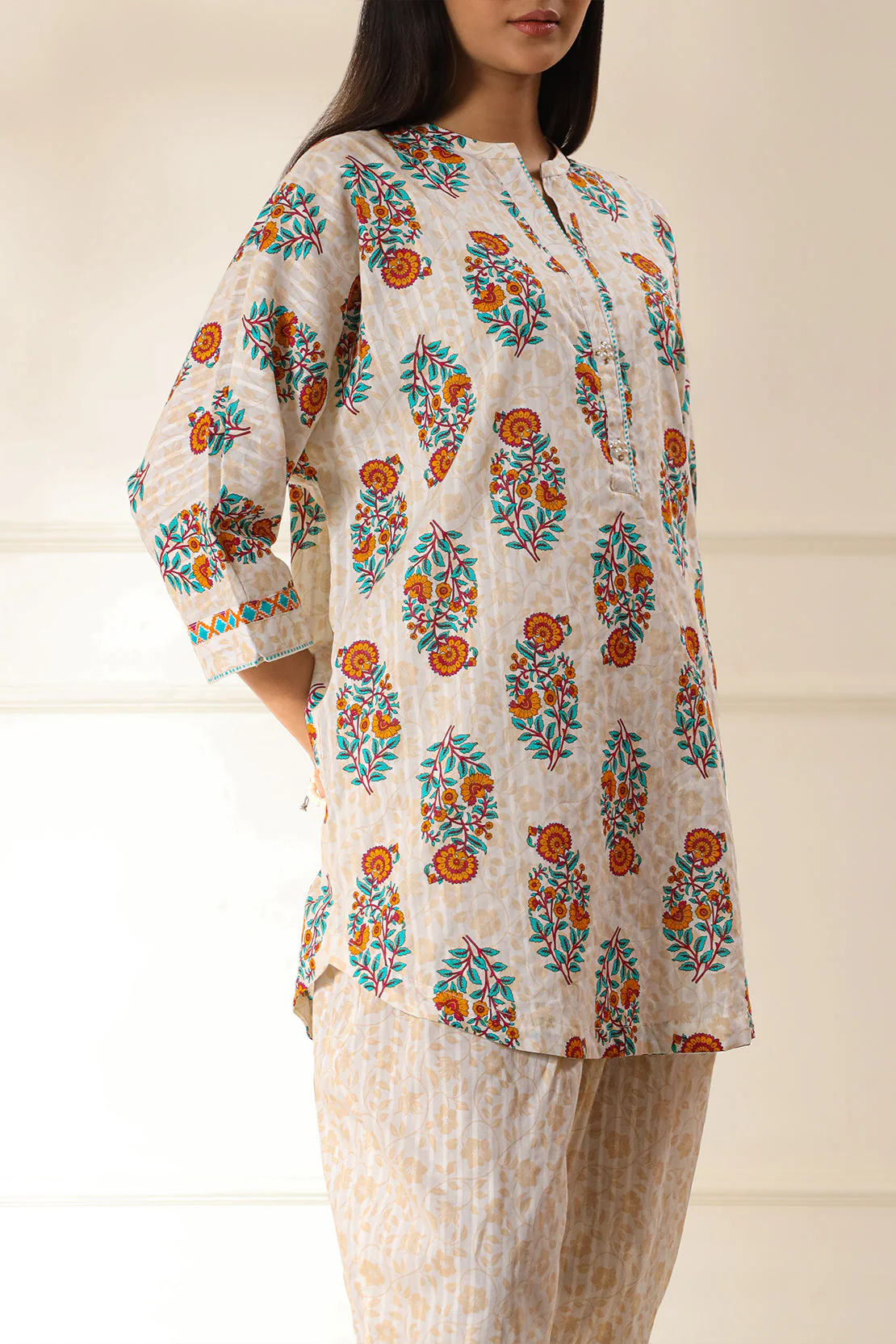 Printed Lawn Stitched Shirt - Image 3