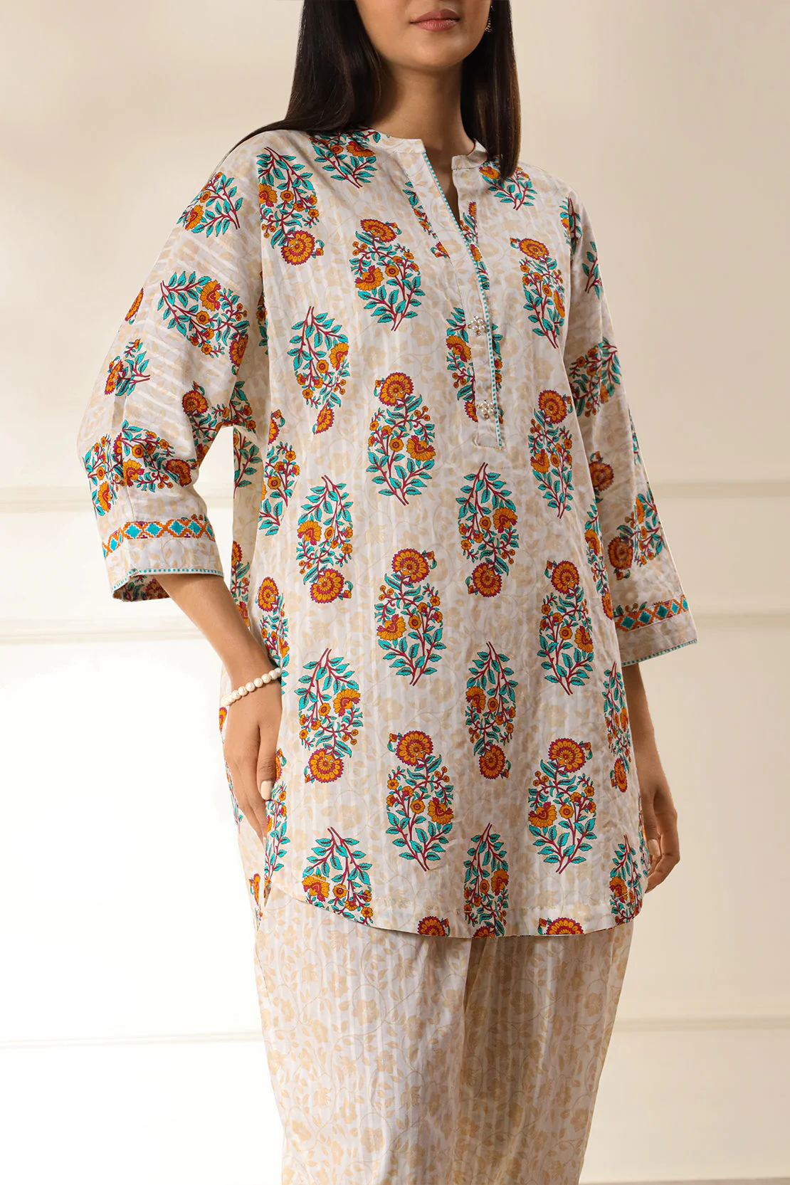 Printed Lawn Stitched Shirt - Image 5