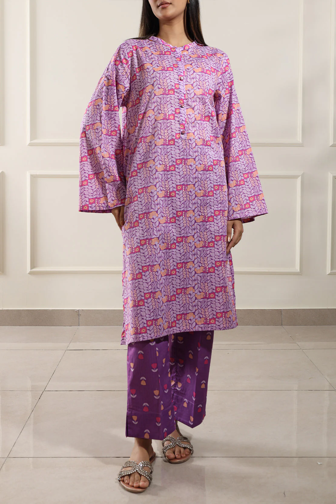 Printed Lawn Stitched Shirt - Image 2