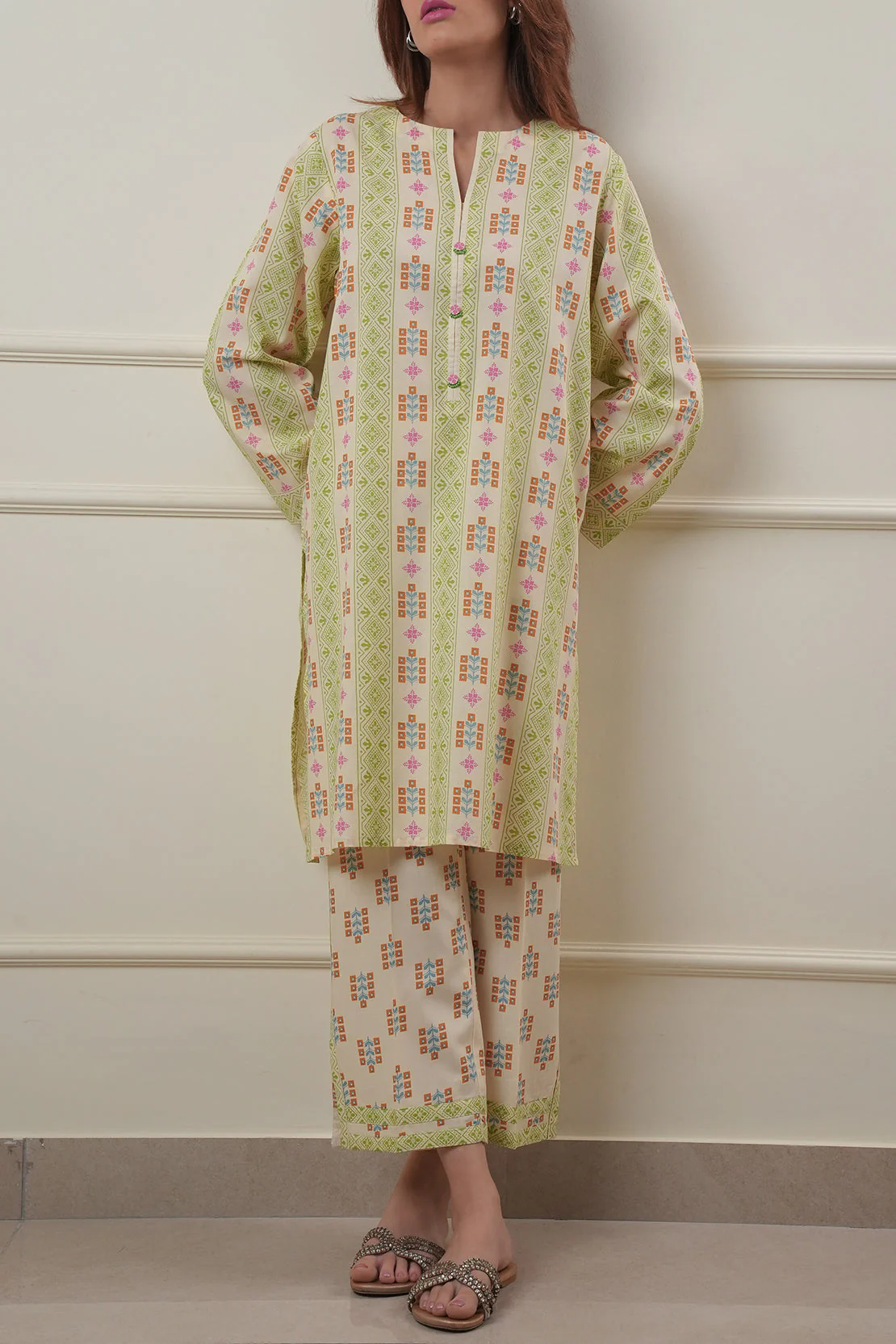 Printed Lawn Stitched Shirt - Image 2