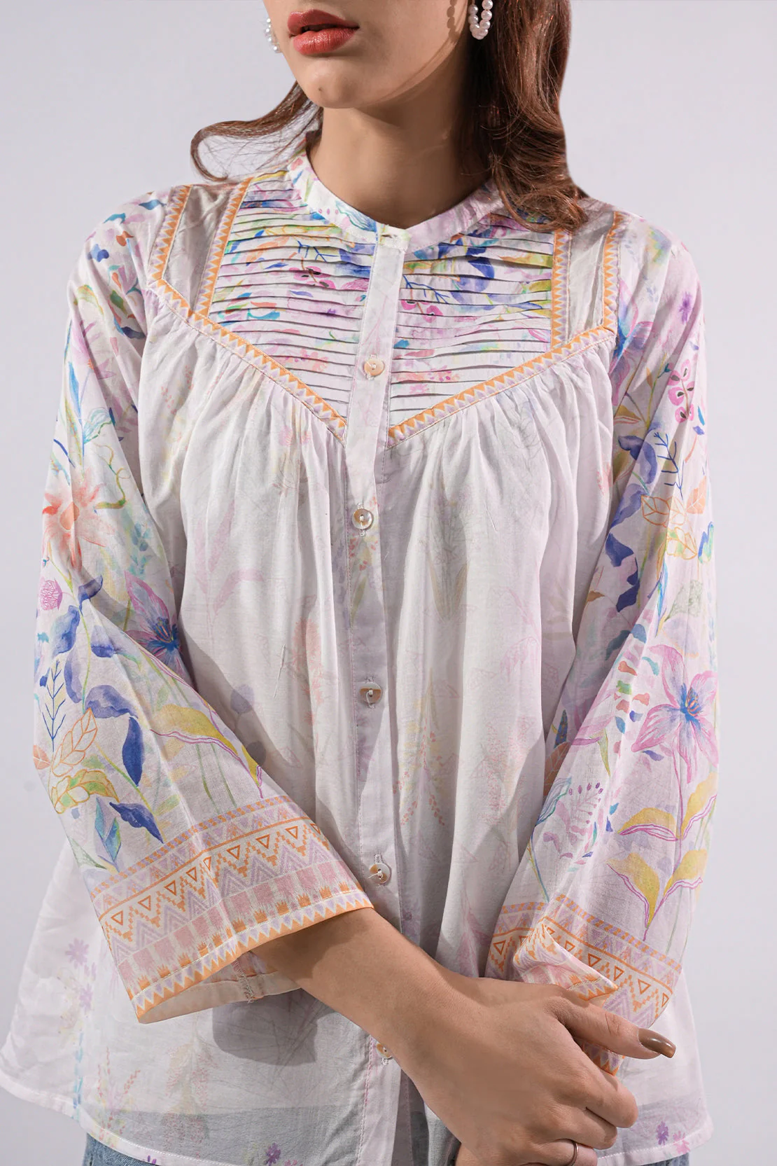 Printed Lawn Stitched Shirt - Image 2