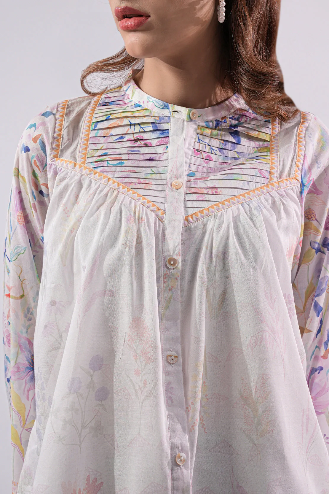 Printed Lawn Stitched Shirt - Image 4