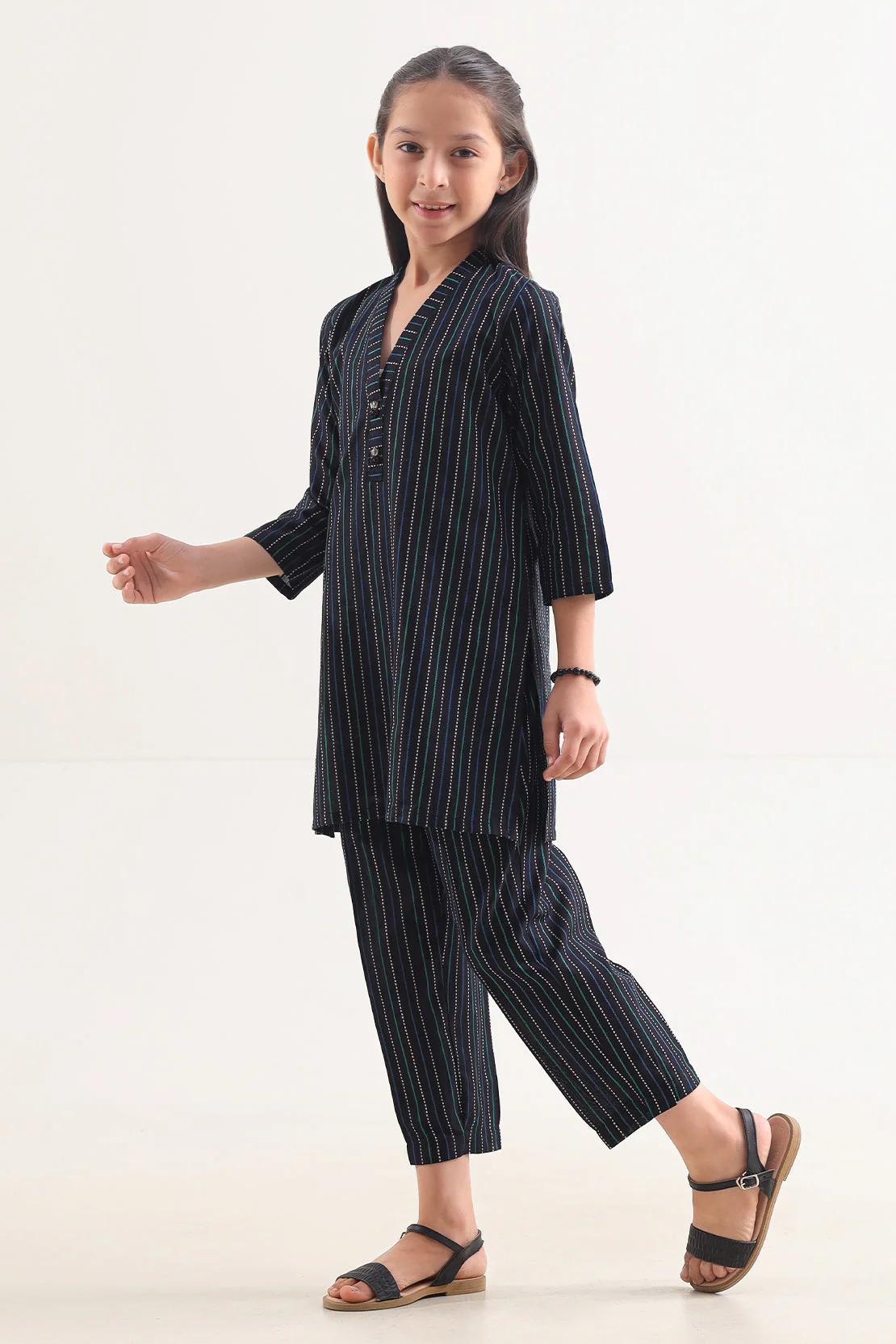 Cotton Jacquard Stitched Shirt For Kids - Image 2