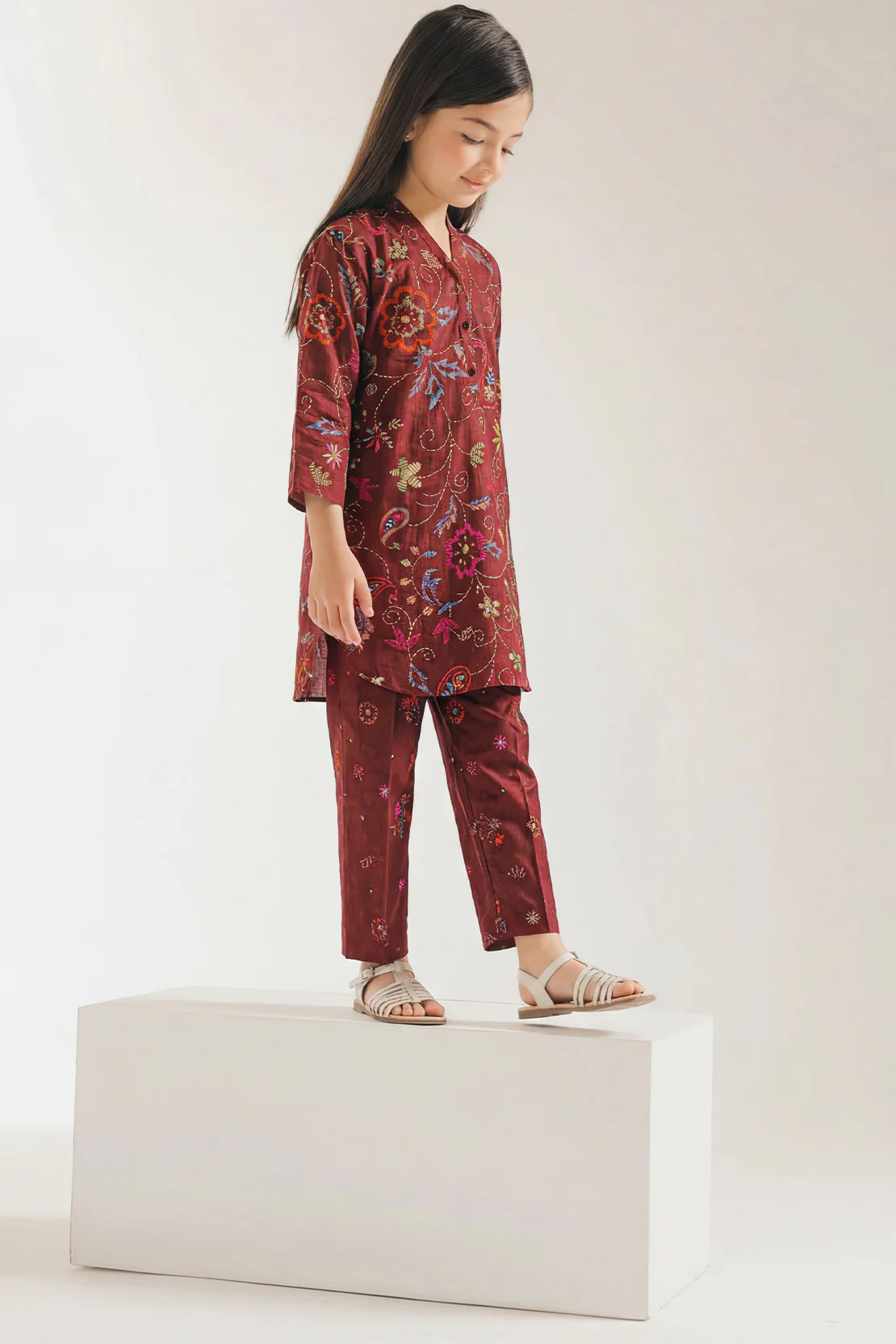 Printed Lawn Stitched Shirt For Kids - Image 2