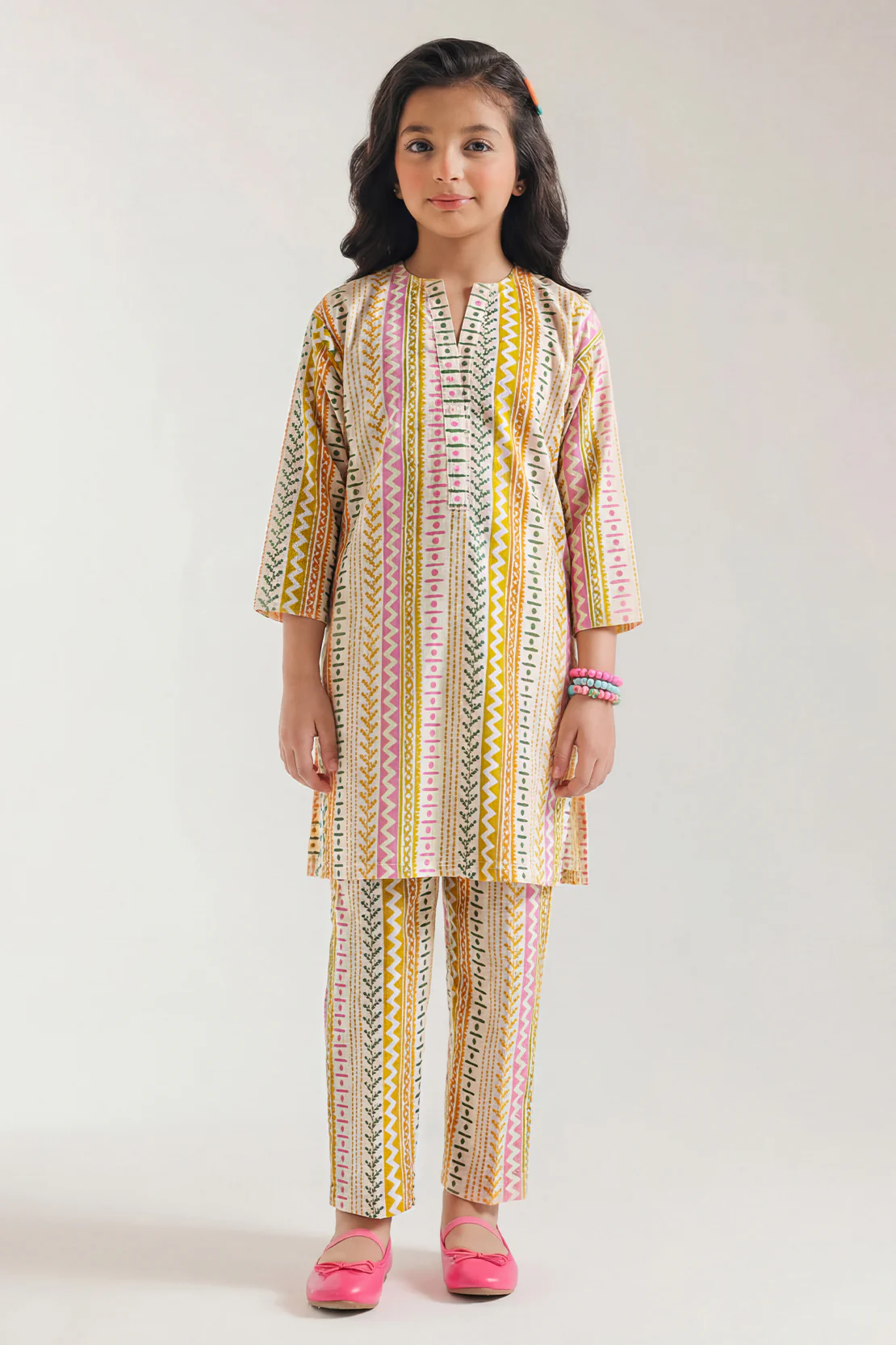 Printed Lawn Stitched Shirt For Kids - Image 2