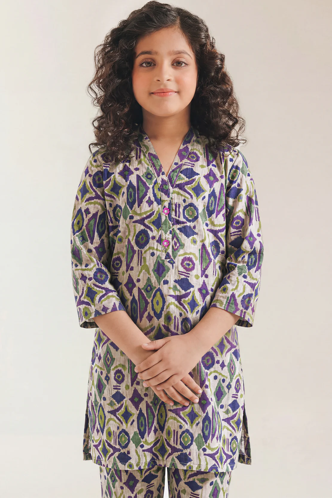 Printed Lawn Stitched Shirt For Kids - Image 3