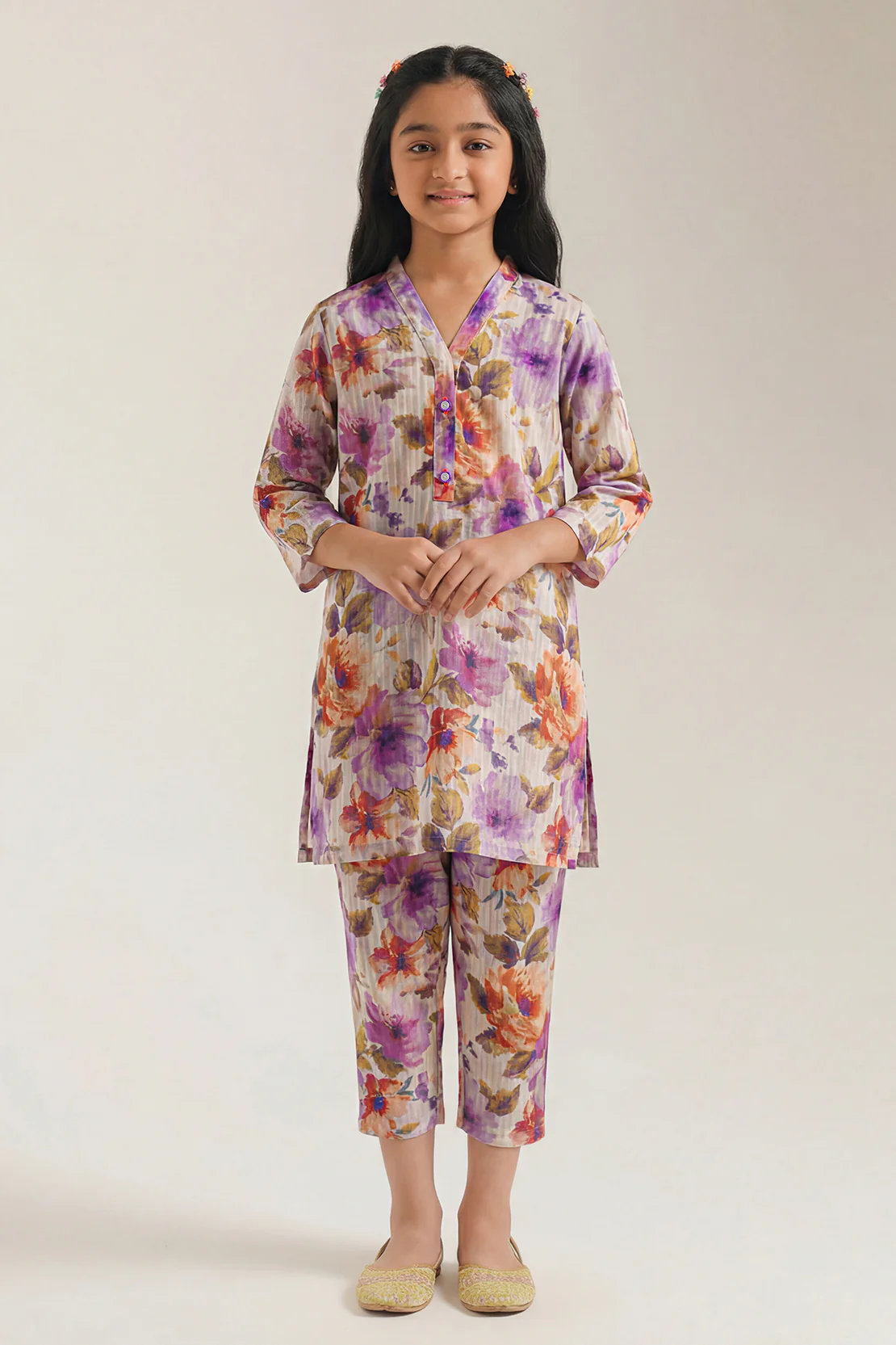 Printed Lawn Stitched Shirt For Kids