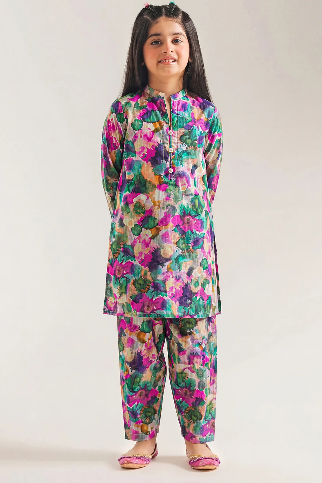 Printed Lawn Stitched Shirt For Kids