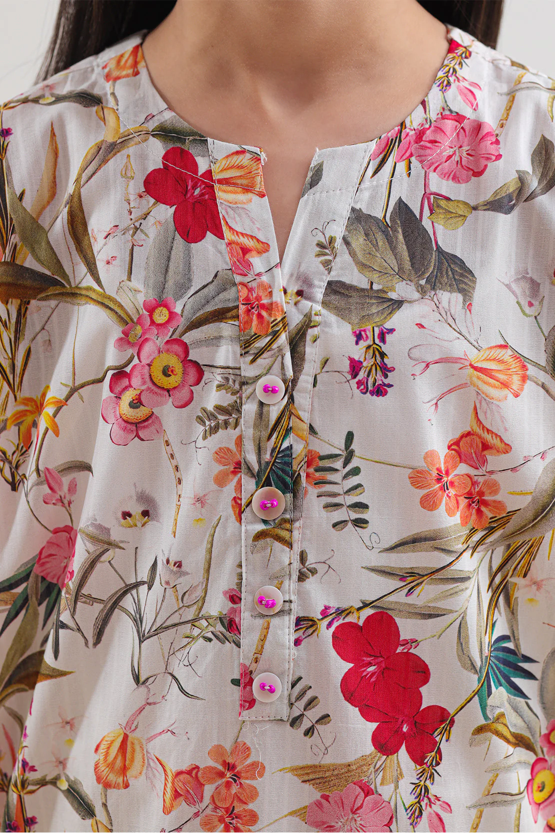 Printed Lawn Stitched Shirt For Kids - Image 3
