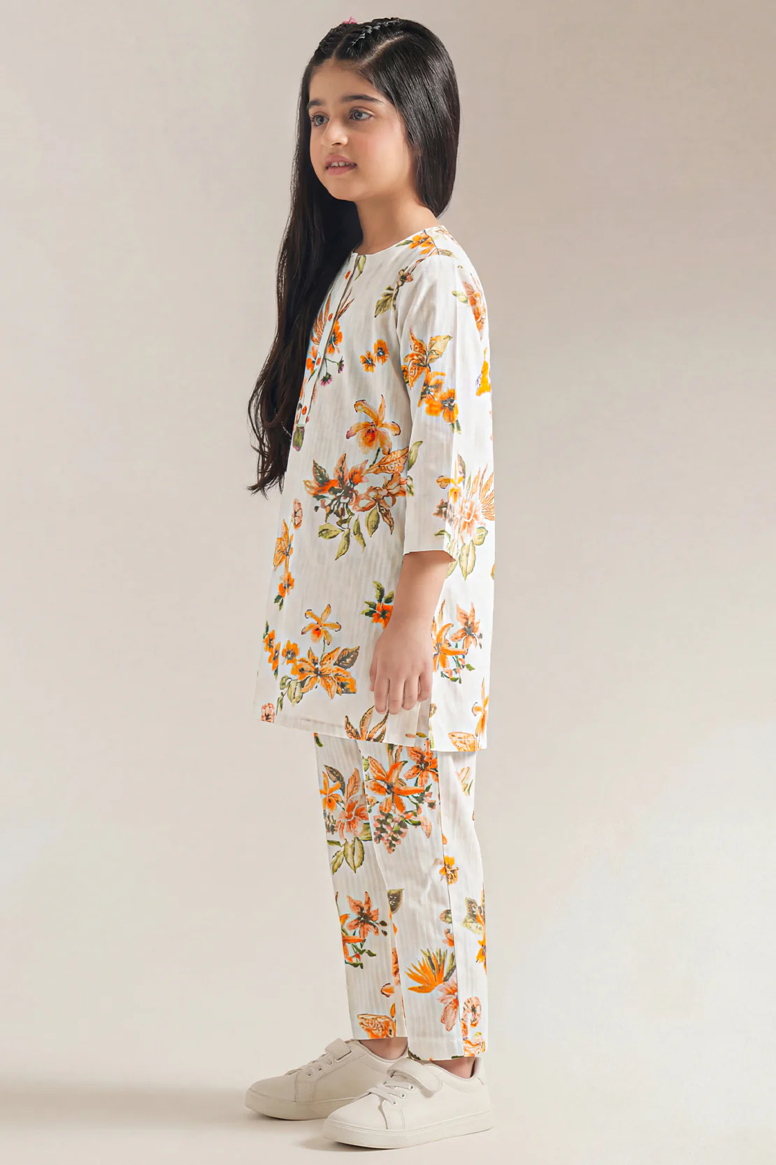 Printed Lawn Stitched Shirt For Kids - Image 2