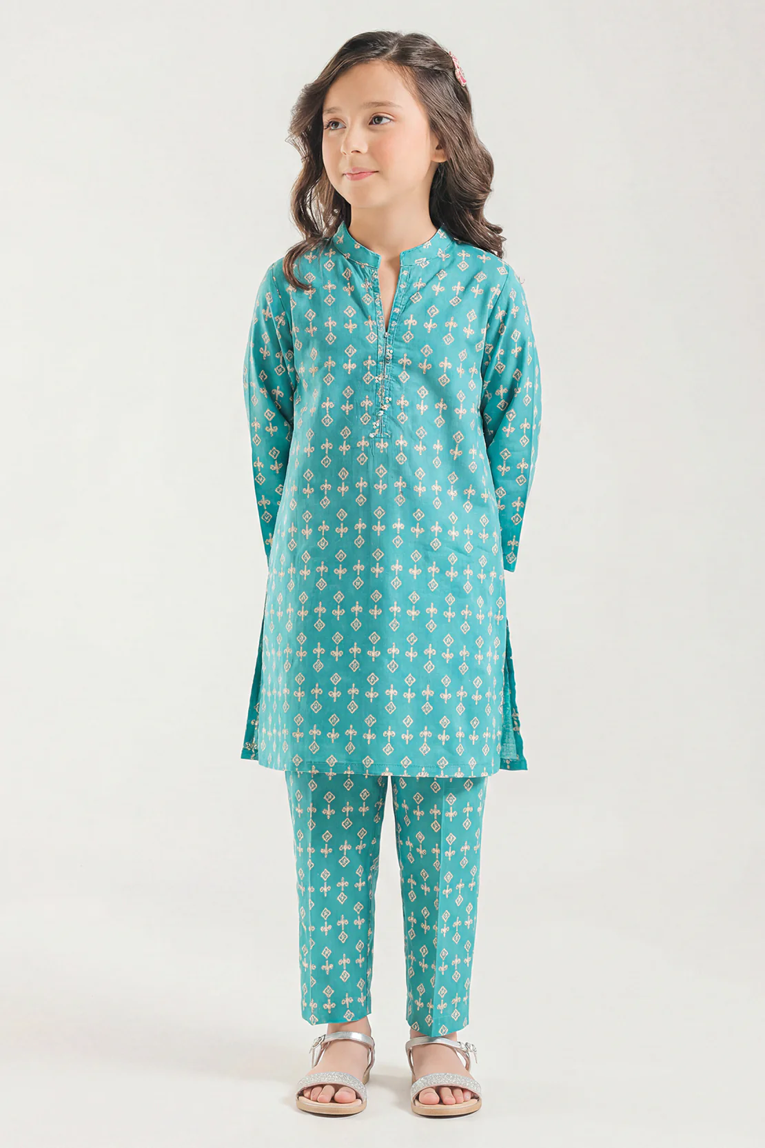 Printed Lawn Stitched Shirt For Kids - Image 3