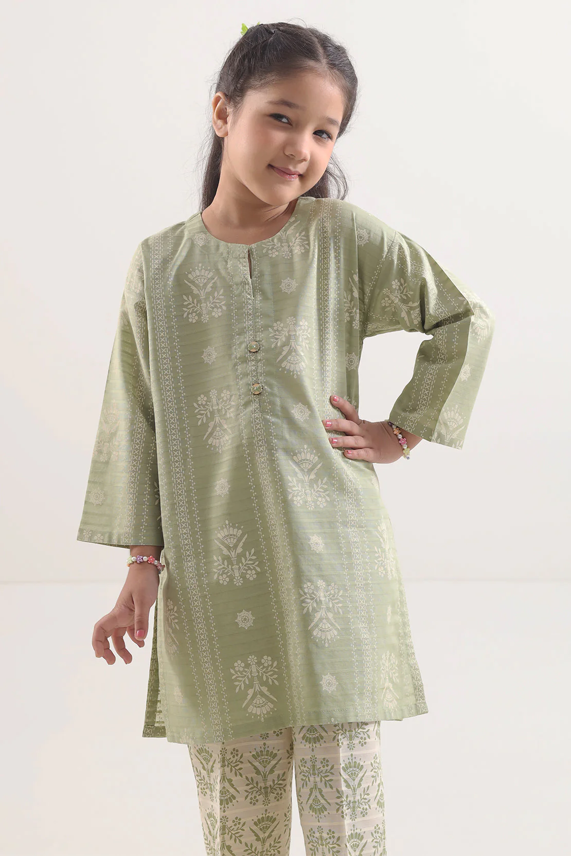 Printed Lawn Stitched Shirt/trouser For Kids - Image 2