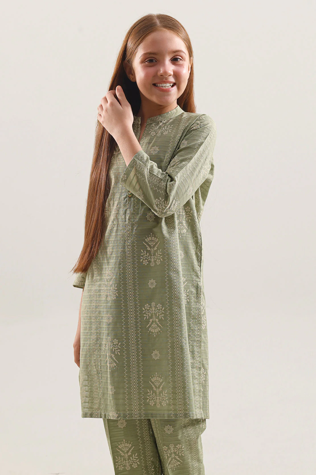 Printed Lawn Stitched Shirt/trouser For Kids - Image 2