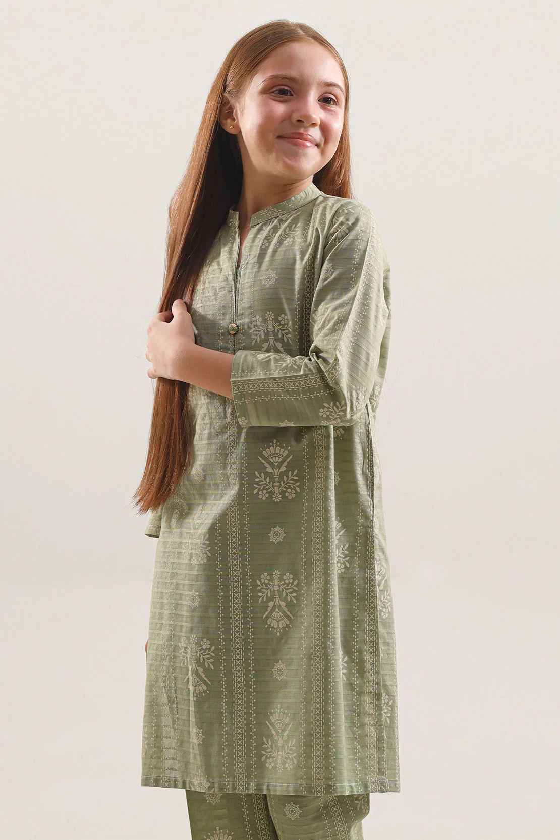 Printed Lawn Stitched Shirt/trouser For Kids - Image 3