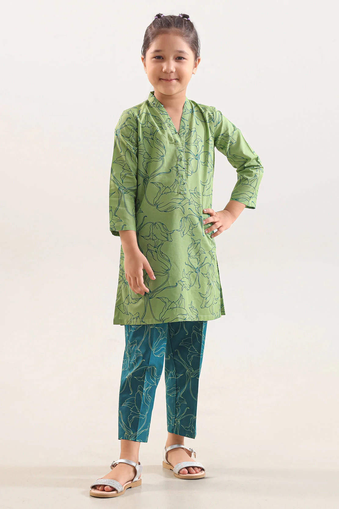 Printed Lawn Stitched Shirt/trouser For Kids