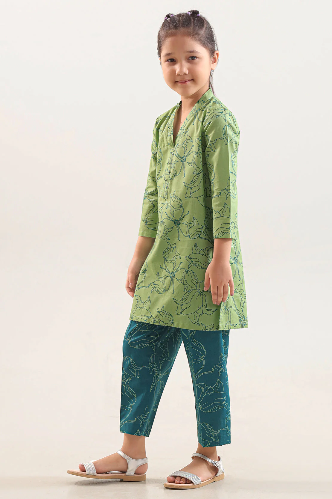 Printed Lawn Stitched Shirt/trouser For Kids - Image 2